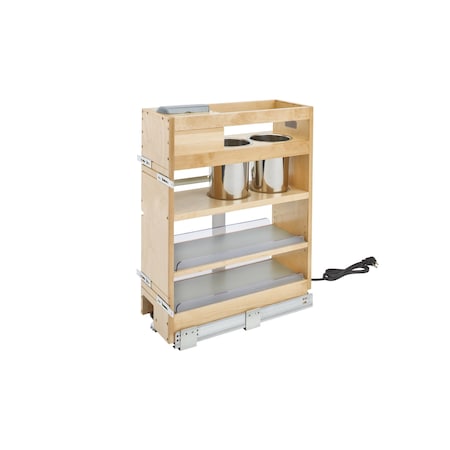 Rev-A-Shelf Maple Veneer, Light Brown, 9.29 in W, 26.15 in H, 19.73 in D, 21.1 in L, Light Brown 445-VBOSC-8C